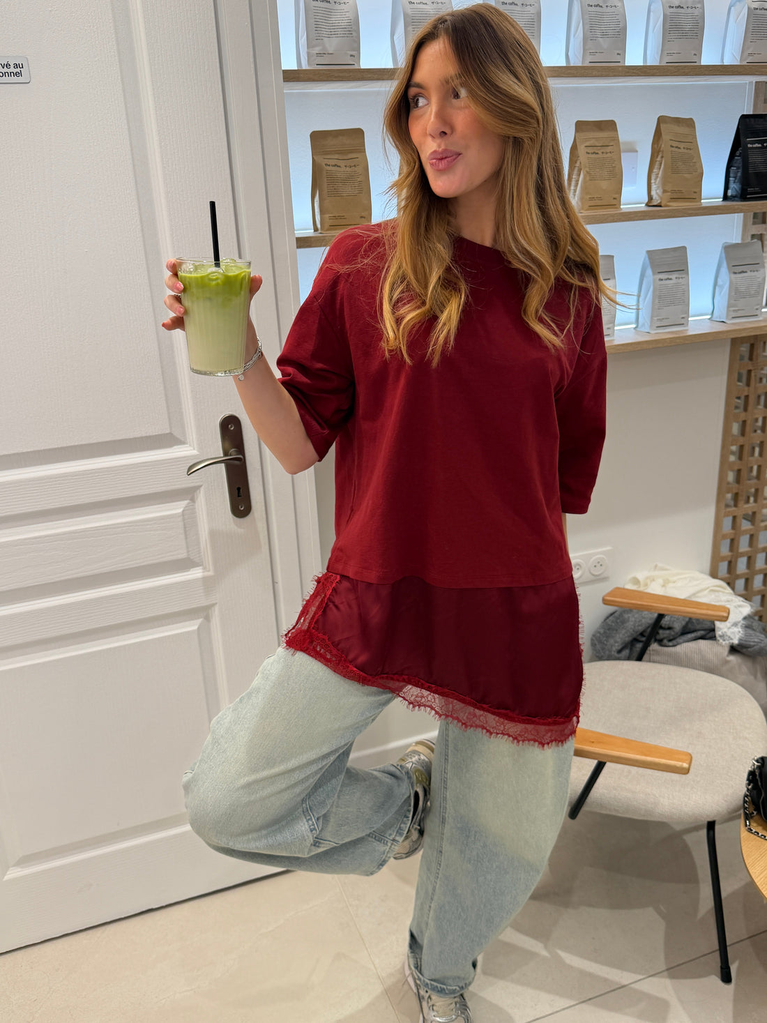 Tee-shirt Lizzie bordeaux