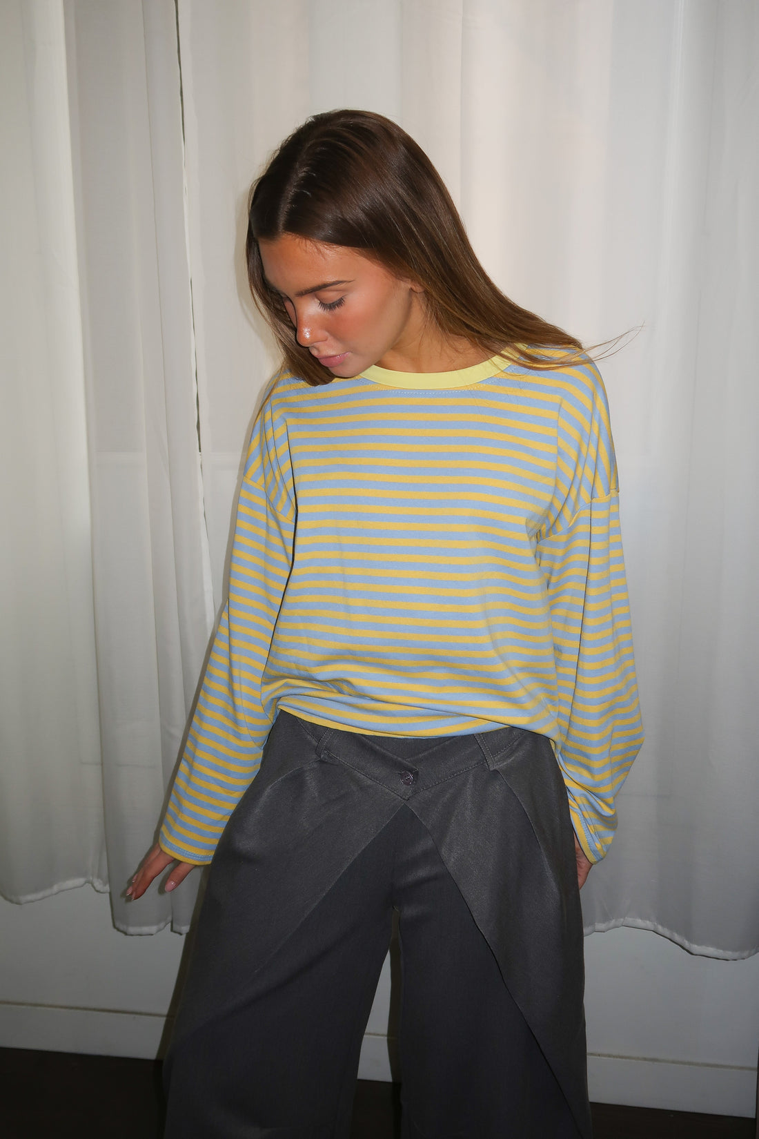 Tee-shirt Océane jaune et bleu clair
