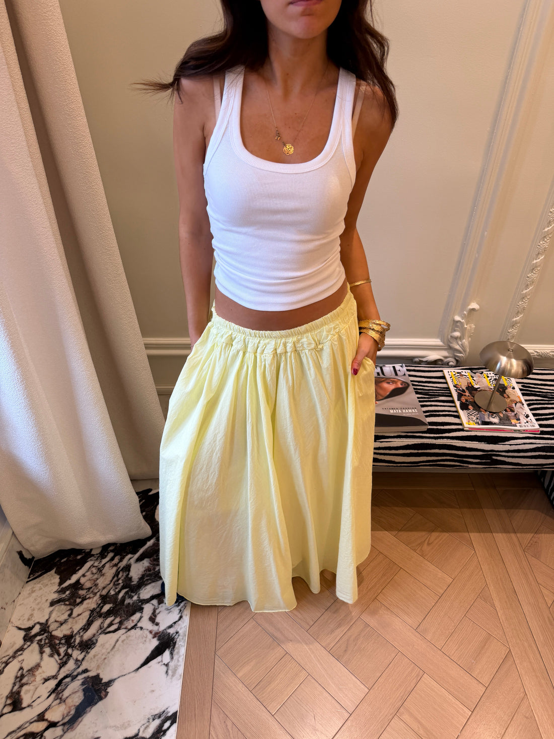 Jupe Martine jaune pâle