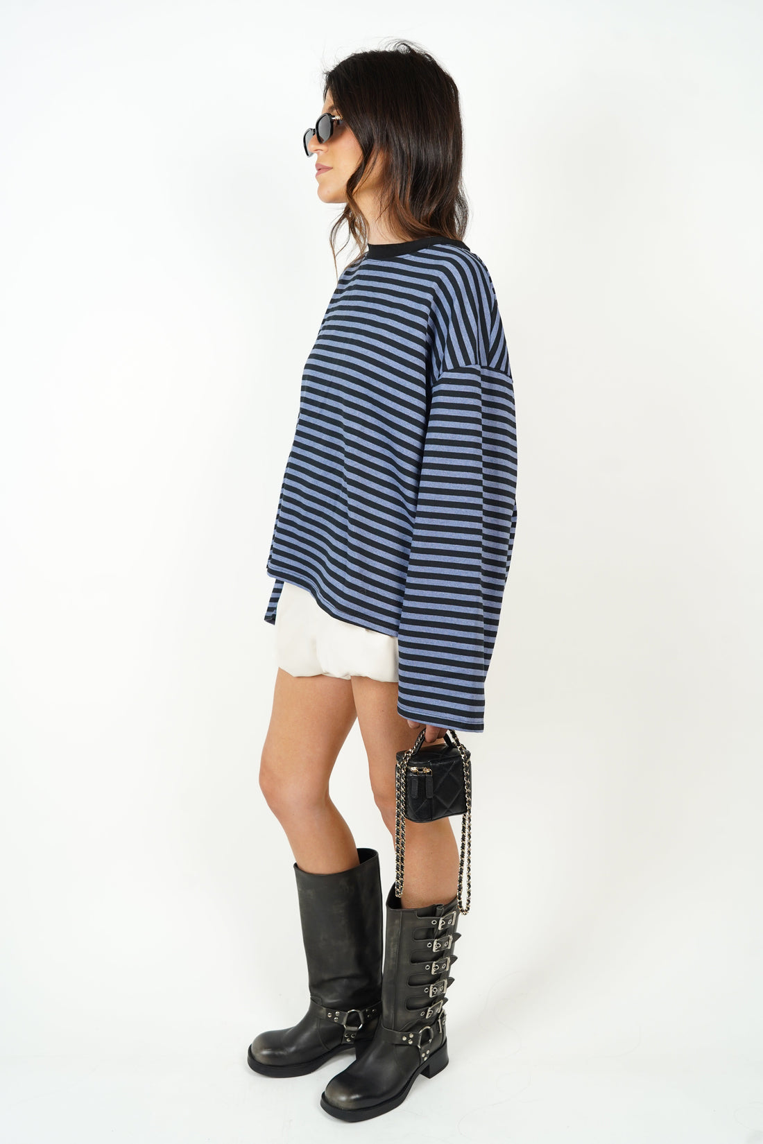 Tee-shirt Océane bleu gris et noir