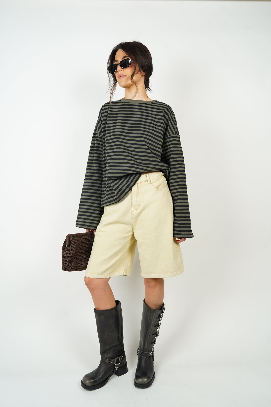 Tee-shirt Océane kaki et noir