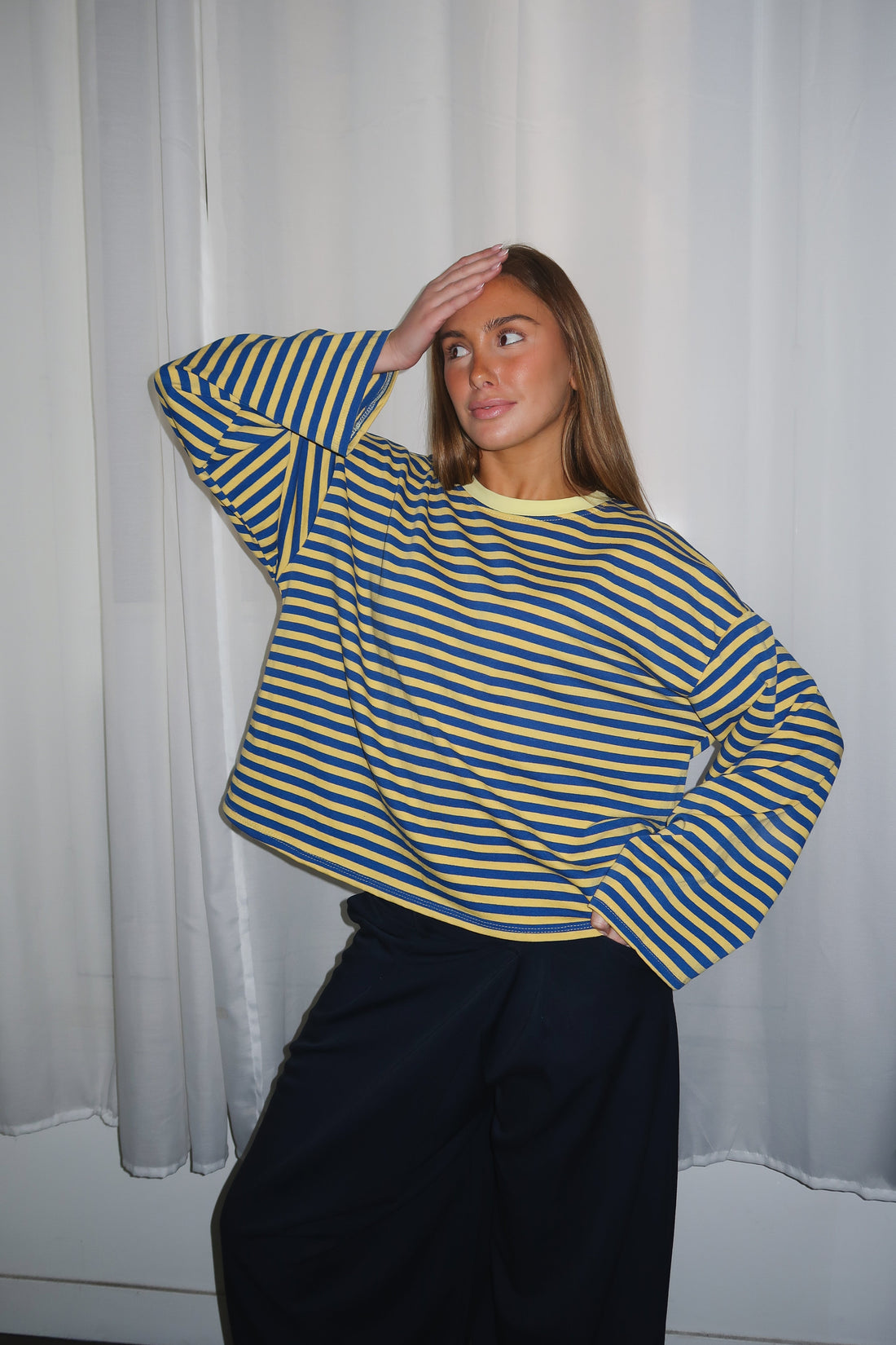 Tee-shirt Océane jaune et bleu roi
