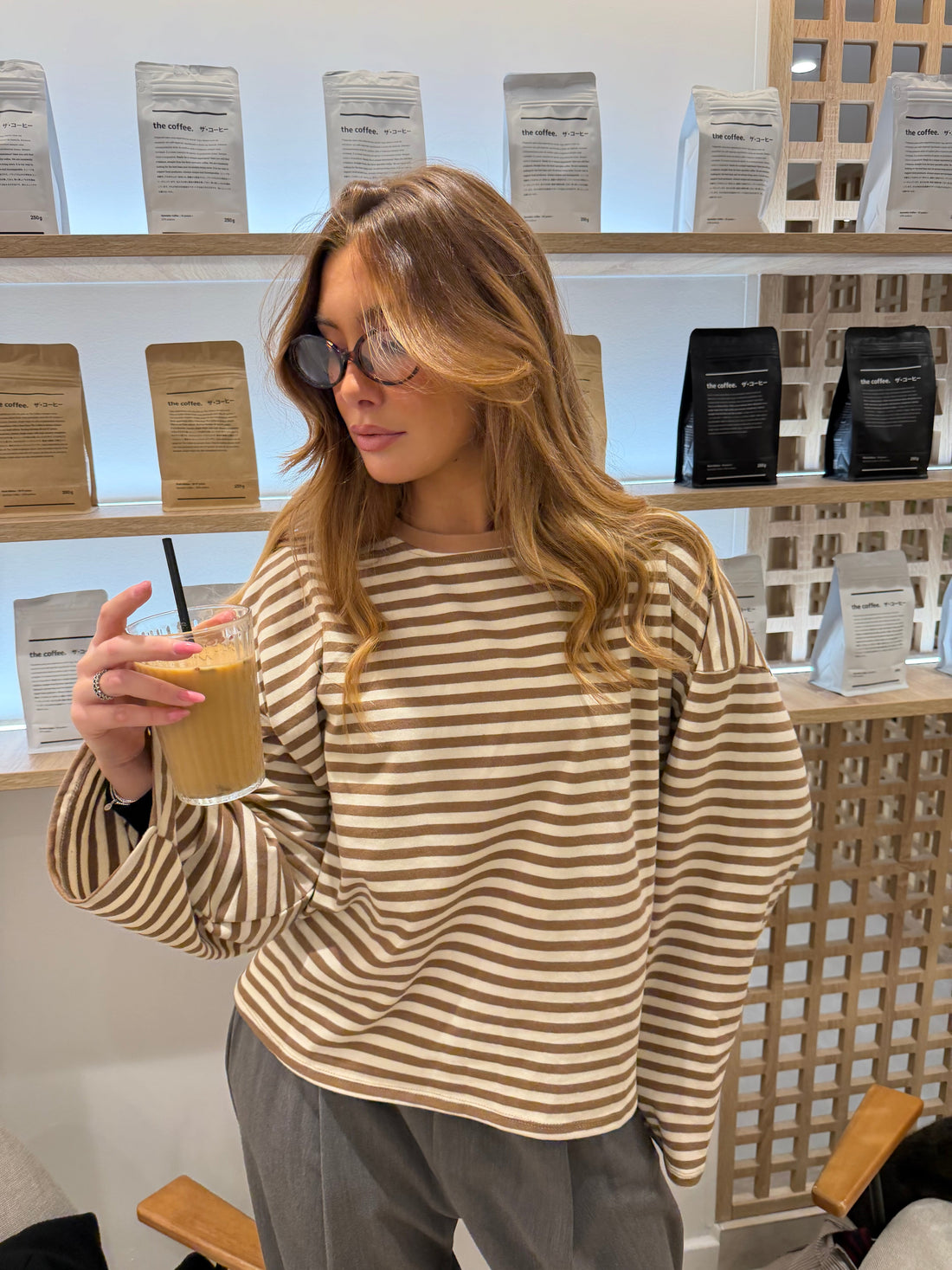 Tee-shirt Océane crème et taupe