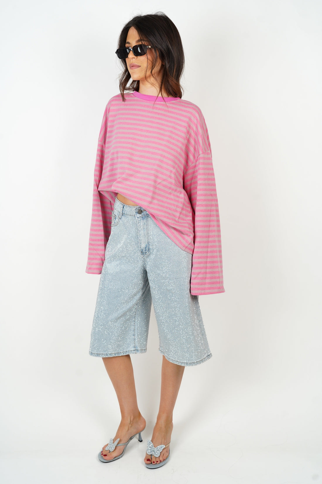 Tee-shirt Océane rose et taupe