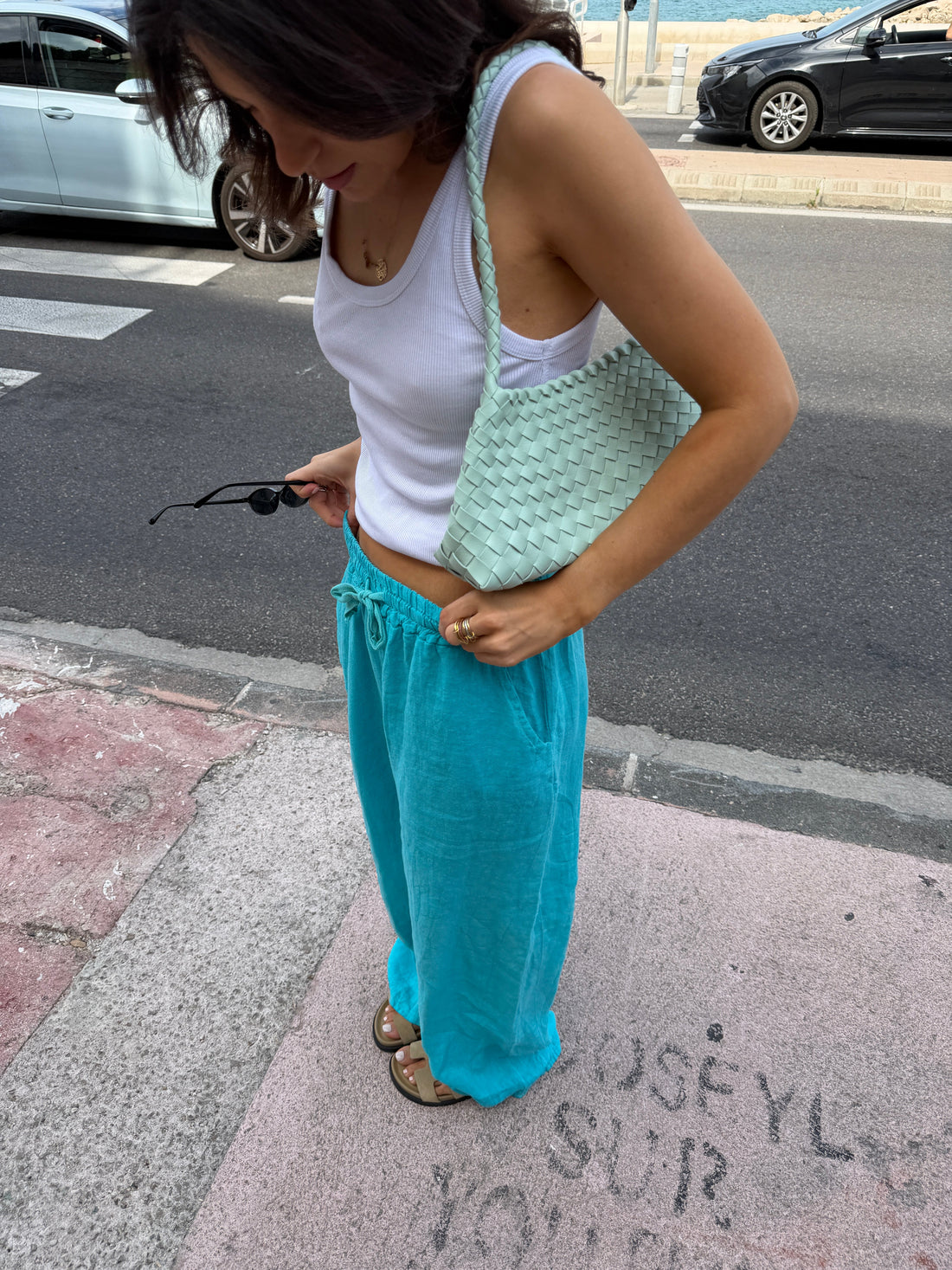 Pantalon Allie bleu turquoise