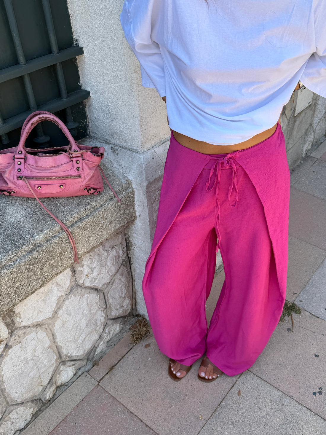 Pantalon Delphine rose fuchsia